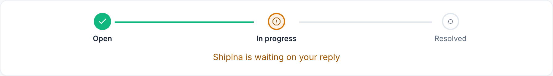 Waiting on you, said in words: the in-progress stage halted on your side rather than a status of its own.